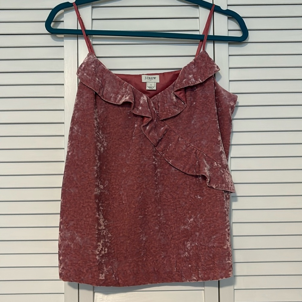 J. Crew Dusty Pink Crushed Velvet Camisole